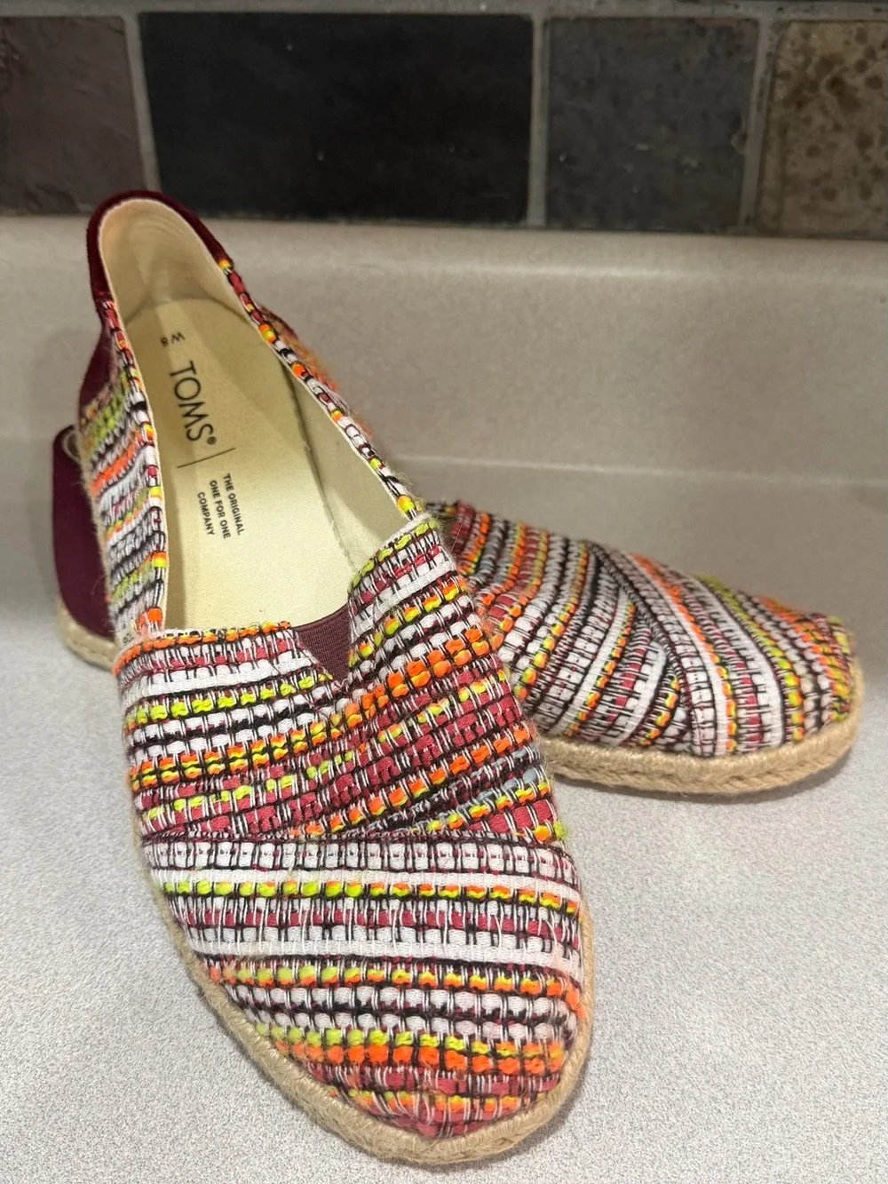 TOMS Women's Multicolor Woven Espadrille Slip-On
